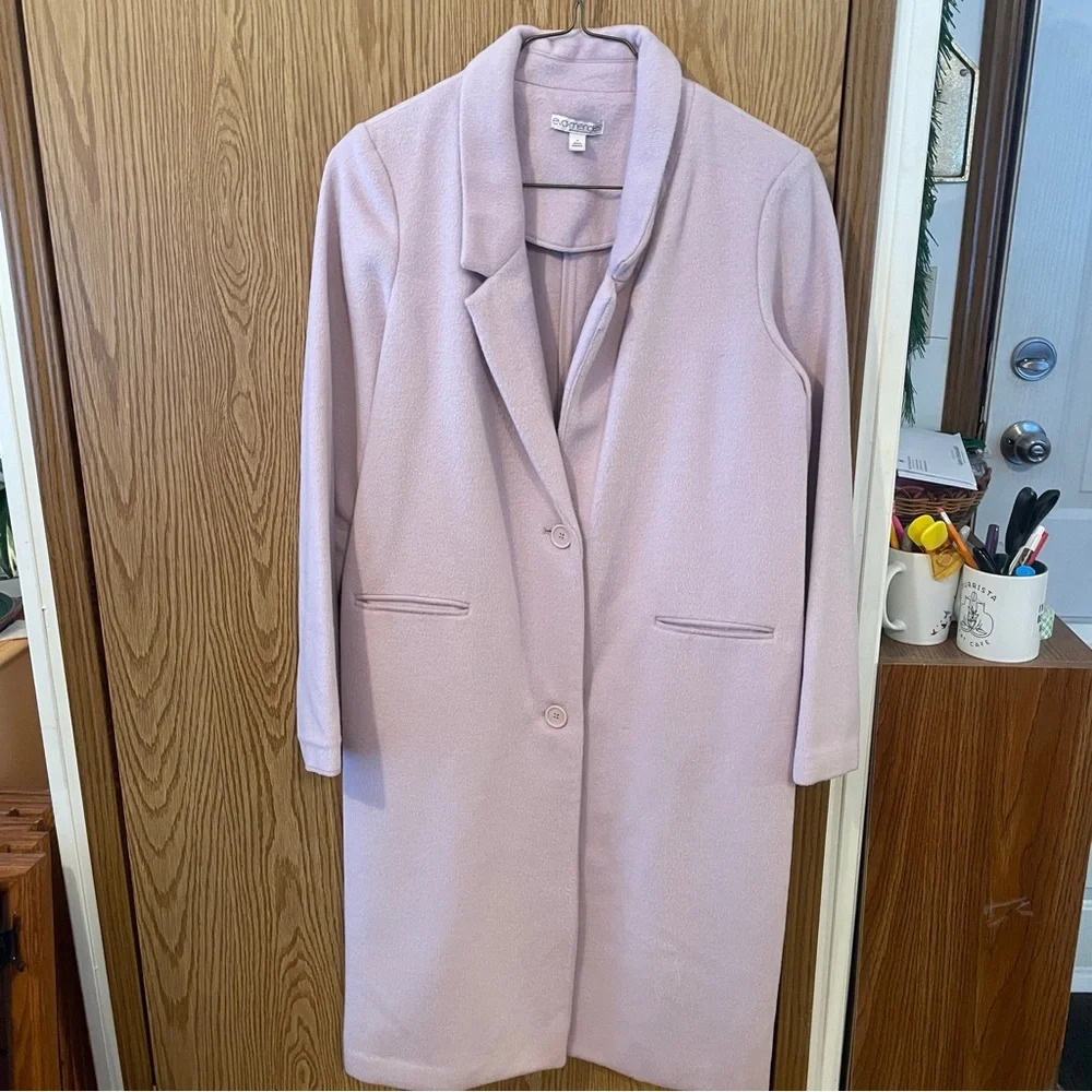 New York & Company Lavender Sz S Coat Long Top Coat Light purple pea coat